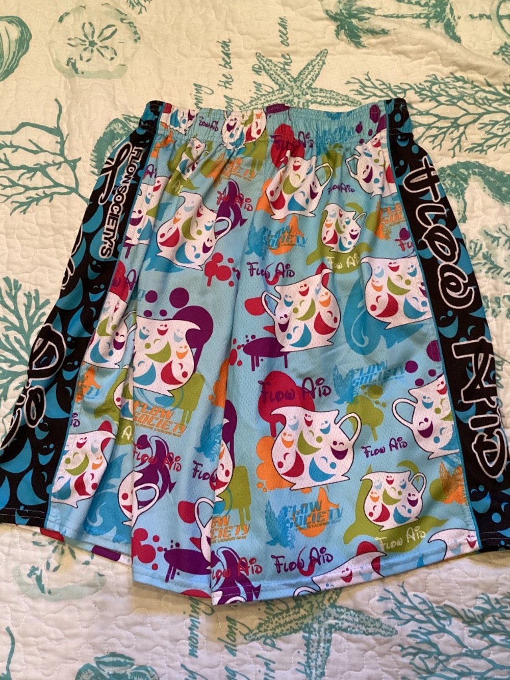 Flow society funky shorts, medium, like new blue